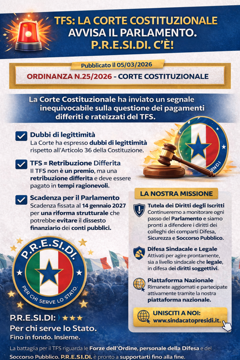 📢 TFS: LA CORTE COSTITUZIONALE AVVISA IL PARLAMENTO. P.R.E.SI.DI. C’È. 💥